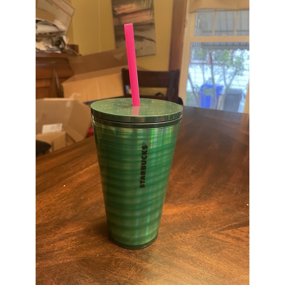 Starbucks 2020 Green Tumbler With Straw Lid Iridescent  16 Oz